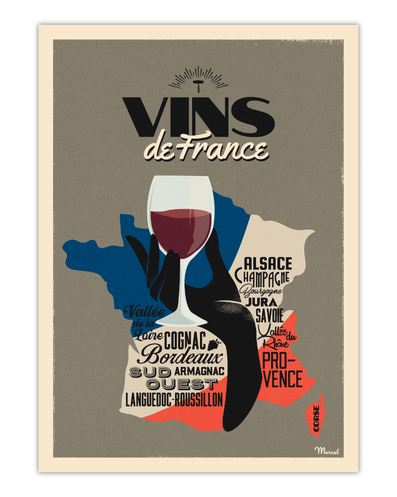 Poster des vins de France plastifié - broché - Collectif - Achat Livre
